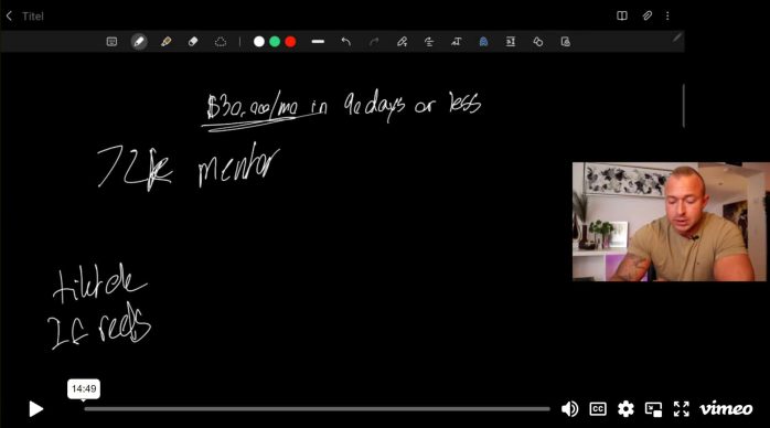 $30K Month In 90 Days Video Screenshot Demo Page